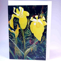 Flag Irises Art Card, By Nuala Brett-King