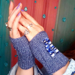 Flecked Navy Wrist Warmers by Shoreline