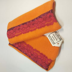 Fleece Wrist Warmers, Berry and Pumkin, By Parade