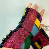 Fleece Wrist Warmers, Multi-coloured, By Parade-Handmade
