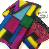 Fleece Wrist Warmers, Multi-coloured, By Parade-Handmade