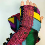 Fleece Wrist Warmers, Multi-coloured, By Parade-Handmade