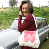 Floral Linen Handbag with Ceramic Buttons, by Shoreline - Parade Handmade Ireland