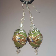 French Fancies In Pale Green, Earrings, By Lapanda Designs