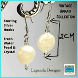Fresh Water Pearl and Crystal Earrings, by Lapanda Designs - Parade Handmade