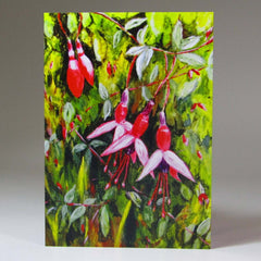 Fuchsia Art Card, Blank, By Nuala Brett-King