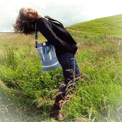 Funky Bag With Two Pockets & Ceramic Button Detail, By Shoreline