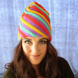 Funky & Fun, Multi-coloured Helter Skelter Hat, By Jo's Knits - Parade Handmade