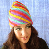 Funky & Fun, Multi-coloured Helter Skelter Hat, By Jo's Knits - Parade Handmade