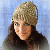 Funky Wooly Hat In Beige & Cream, By Jo's Knits - Parade Handmade