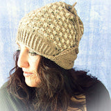 Funky Wooly Hat In Beige & Cream, By Jo's Knits - Parade Handmade