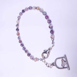 Gemstone Bracelet of Cracked Purple Agate and Crystal, By Lapanda Designs - Parade Handmade