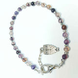 Gemstone Bracelet of Cracked Purple Agate and Crystal, By Lapanda Designs - Parade Handmade Newport Ireland