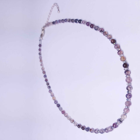 Gemstone Necklace of Cracked Purple Agate, By Lapanda Designs