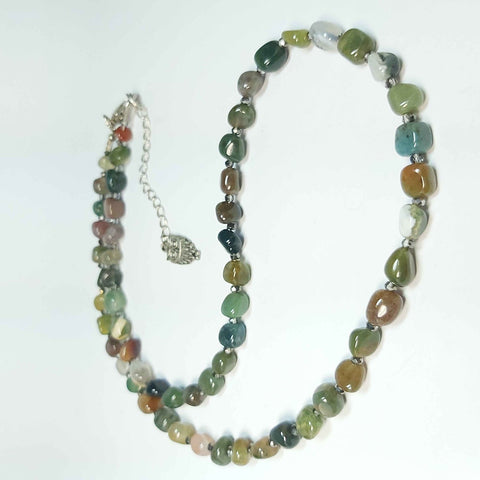 Gemstone Necklace of Fancy Jasper and Crystal, By Lapanda Designs - Parade Handmade