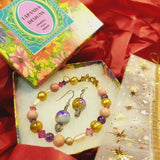 Gift Set - Headband/Neck Warmer in Lime with Matching Bracelet and Earrings - Parade Handmade Co Mayo