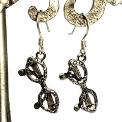 Glasses Charm Earrings in Silver by Lapanda Designs