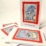 Gnome Christmas Cards Colour Sketch 4 Pack 4"x6" - Parade Handmade