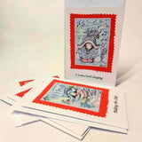 Gnome Christmas Cards Colour Sketch 4 Pack 4"x6" - Parade Handmade