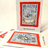 Gnome Christmas Cards Colour Sketch 4 Pack 4"x6" - Parade Handmade
