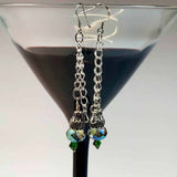 Green Crystal Deco Drop Earring, By Lapanda Designs. Parade-Handmade-Mayo