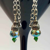 Green Crystal Deco Drop Earring, By Lapanda Designs. Parade-Handmade