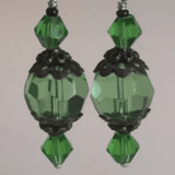 Green Drop Earrings, Vintage Style, By Lapanda Designs - Parade Handmade