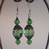 Green Drop Earrings, Vintage Style, By Lapanda Designs - Parade Handmade