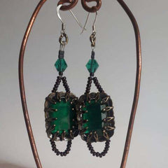 Green Vintage Style Earrings, By Lapanda Designs