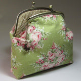 Green and Pink Floral Vintage Style Handbag, By Kira Szentivanyi - Parade Handmade