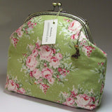 Green and Pink Floral Vintage Style Handbag, By Kira Szentivanyi - Parade Handmade