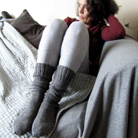 Grey Handknitted Socks For Ladies, By Jo's Knits - Parade Handmade
