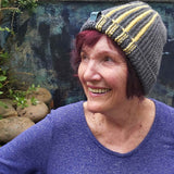 Grey and Yellow Hand Knitted Hat, By Shoreline - Parade Handmade