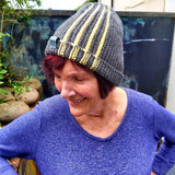 Grey and Yellow Hand Knitted Hat, By Shoreline - Parade Handmade Ireland