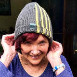 Grey and Yellow Hand Knitted Hat, By Shoreline - Parade Handmade Co Mayo