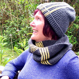 Grey and Yellow Hand Knitted Scarf, By Shoreline - Parade Handmade Ireland