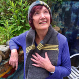 Grey and Yellow Hand Knitted Scarf, By Shoreline - Parade Handmade West Of Ireland