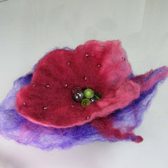 Hand Felted Beaded Brooch, in Purple, Pink and Lilac, By Parade Handmade