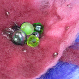 Hand Felted Beaded Brooch, in Purple, Pink and Lilac, By Parade Handmade - Parade Handmade