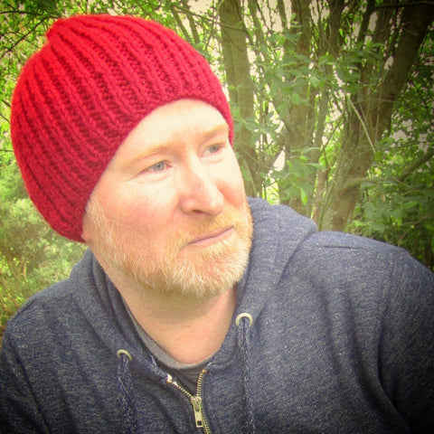 Handknit Ribbed RA7 Beanie Hat for Men, By R.Coen - Parade Handmade