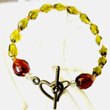 Vintage Style Amber and Lime Cut Glass Bead Bracelet by Lapanda Designs - Parade Handmade