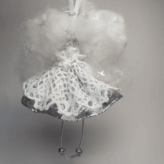 Angel Christmas Decoration with Pale White Lace - Parade Handmade