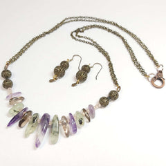 Irish Bog Gemstone Necklace and Earrings, By Lapanda Designs