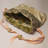 Jewellery Pouch in Subtle Green with Beading Detail, by Parade - Parade Handmade Co Mayo Ireland