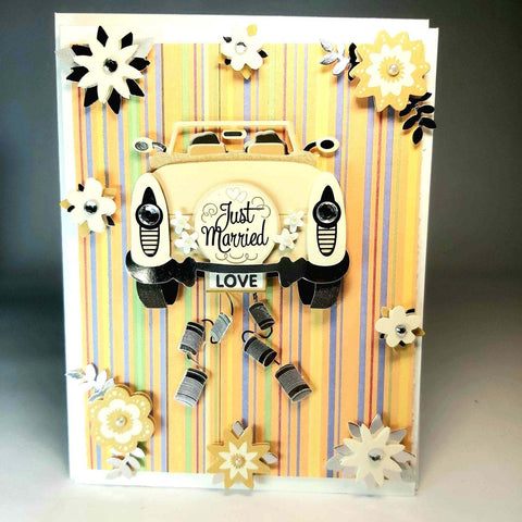Just Married Deluxe Wedding Card by Ann Henrick - Parade Handmade