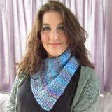 Ladies Scarf Blue, Turquoise, Pink & Red, By Bridie Murray - Parade Handmade
