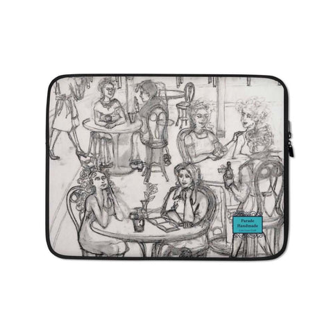 Laptop Sleeve - Cafe Rendezvous Art and Design By Parade - Parade Handmade