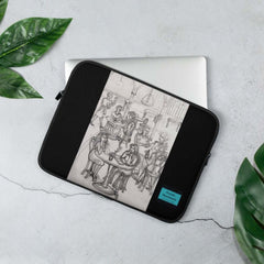 Laptop Sleeve - Cafe Rendezvous- Black - Art and Design by Parade