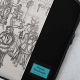 Laptop Sleeve Detail - Cafe Rendezvous- Black - Art and Design by Parade - Parade Handmade