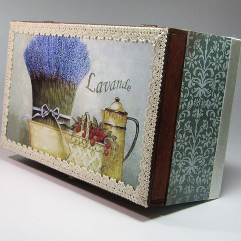 Lavender Floral, Handmade Wooden box, By Kira Szentivanyi - Parade Handmade